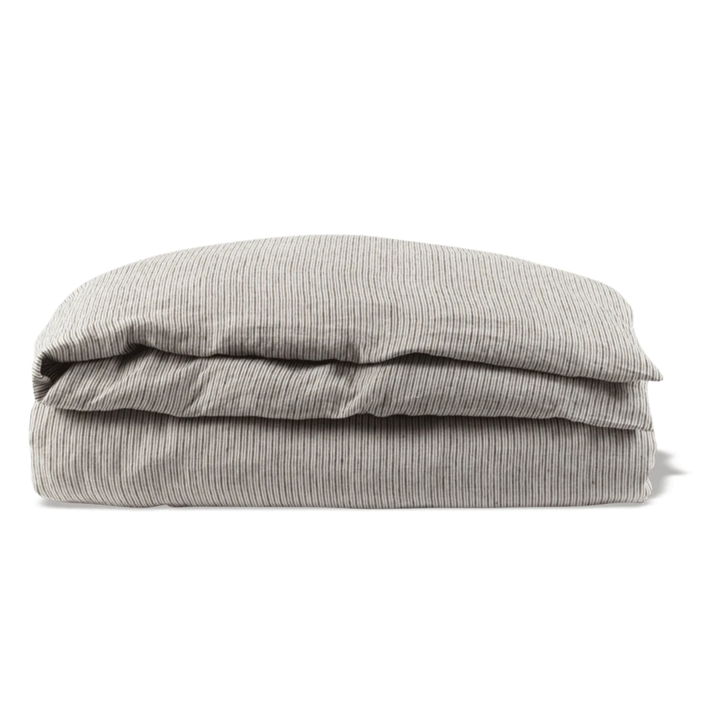 Housse De Couette En Lin Lavé - Rayures Chemise Brun Posillipo 6 Housse De Couette En Lin Lavé - Rayures Chemise Brun Posillipo – Image 6