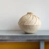 Vase Strié En Papier Mâché