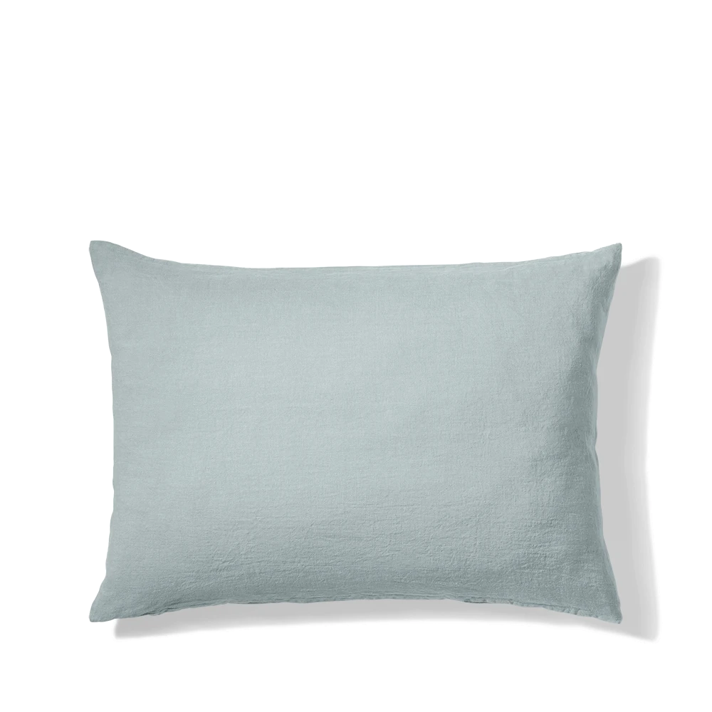 Taie D'oreiller En Lin Lavé - Gris Vésuve 4 Taie D'oreiller En Lin Lavé - Gris Vésuve – Image 4