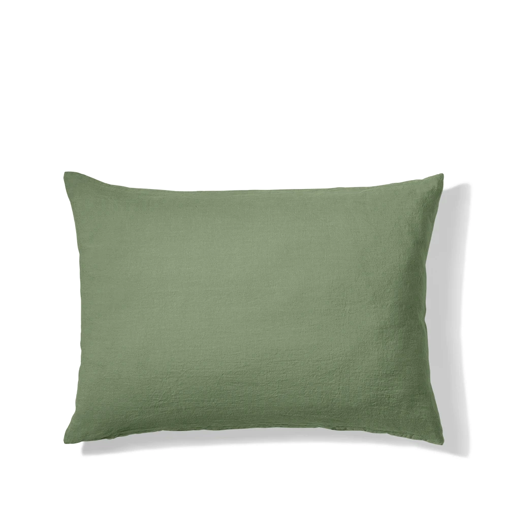 Taie D'oreiller En Lin Lavé - Vert D'Anduze 6 Taie D'oreiller En Lin Lavé - Vert D'Anduze – Image 6