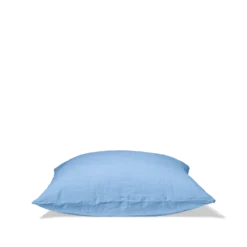 Taie D'oreiller En Lin Lavé - Bleu Tyrrhénien -Décoration D'intérieur Taie 65x65 pers bleu