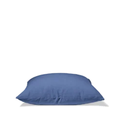Taie D'oreiller En Lin Lavé - Bleu Paros -Décoration D'intérieur Taie 65x65 pers bleufonce