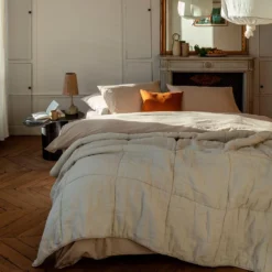 Édredon En 100% Lin Lavé - Pierre -Décoration D'intérieur beige parure edredon 35fc4f21 12c1 4138 aa25 7d7873a27a0c