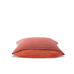 Taie D'oreiller En Lin Lavé - Bicolore Rose & Vieux Rose -Décoration D'intérieur bicolour packshot linges du lit 240320230787 BD