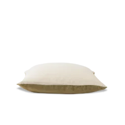 Taie D'oreiller En Lin Lavé - Bicolore Pierre & Vert -Décoration D'intérieur bicolour packshot linges du lit 240320230806 BD