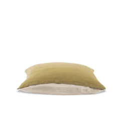 Taie D'oreiller En Lin Lavé - Bicolore Pierre & Vert -Décoration D'intérieur bicolour packshot linges du lit 240320230811 BD