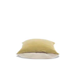 Taie D'oreiller En Lin Lavé - Bicolore Pierre & Vert -Décoration D'intérieur bicolour packshot linges du lit 240320230850 BD