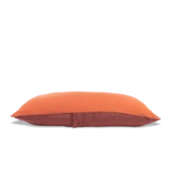 Taie XL En Lin Lavé - Bicolore Rose & Vieux Rose -Décoration D'intérieur bicolour packshot linges du lit 240320230890 BD