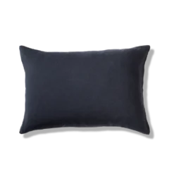 Taie D'oreiller En Lin Lavé - Bicolore Bleu Encre & Marron -Décoration D'intérieur bicolour packshot linges du lit 240320230921 BD