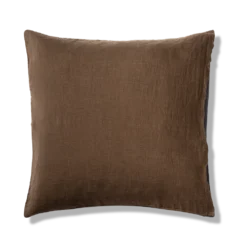 Taie D'oreiller En Lin Lavé - Bicolore Bleu Encre & Marron -Décoration D'intérieur bicolour packshot linges du lit 240320230932 BD