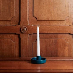 Bougeoir En Céramique - Bleu Pétrole