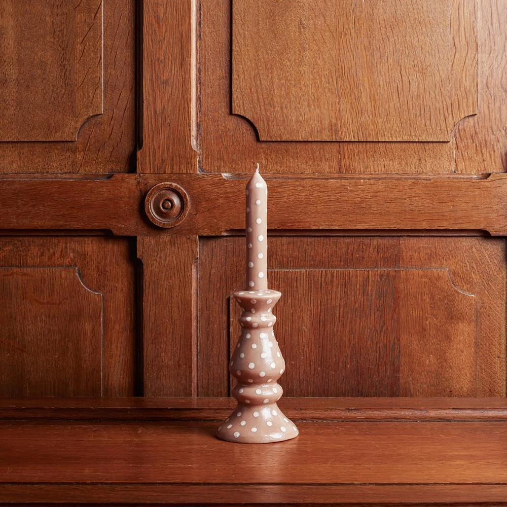 Bougie Marron à Pois Blancs 1 Bougie Marron à Pois Blancs