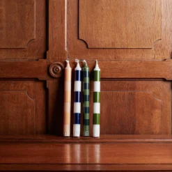 Set De 4 Bougies Stripe - Green