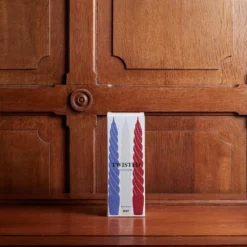 Lot De 6 Bougies Twist - Rouge, Blanc, Bleu -Décoration D'intérieur bougies hay 3 pack