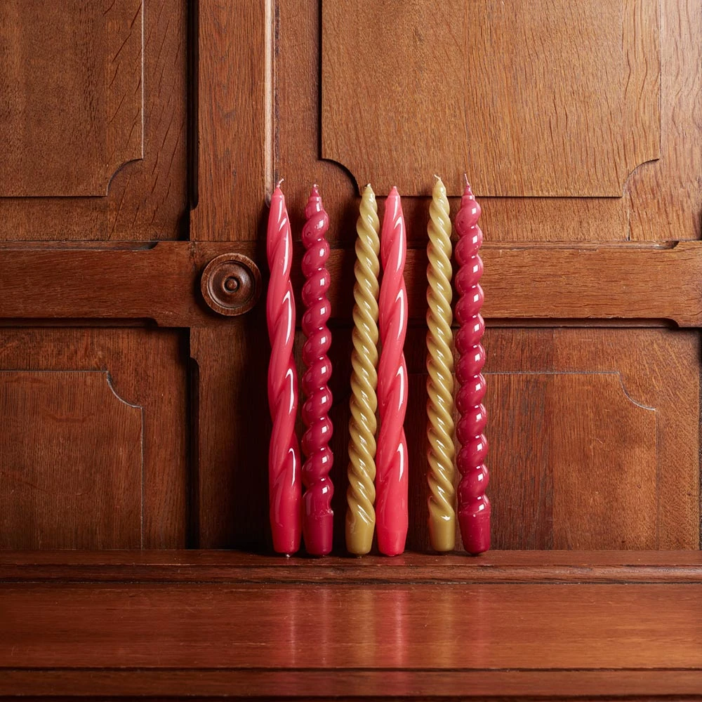 Coffret De Six Bougies Long Mix - Orange Red 1 Coffret De Six Bougies Long Mix - Orange Red