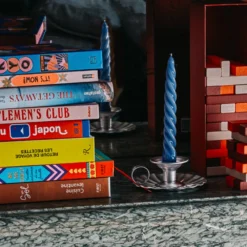 Lot De 6 Bougies Twist - Rouge, Blanc, Bleu -Décoration D'intérieur candle and holder