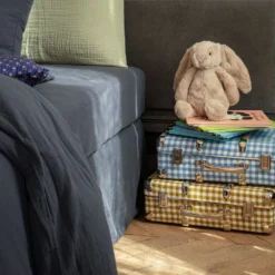 Caramel X Merci - Drap-housse En Gaze De Coton - Gris Fusain