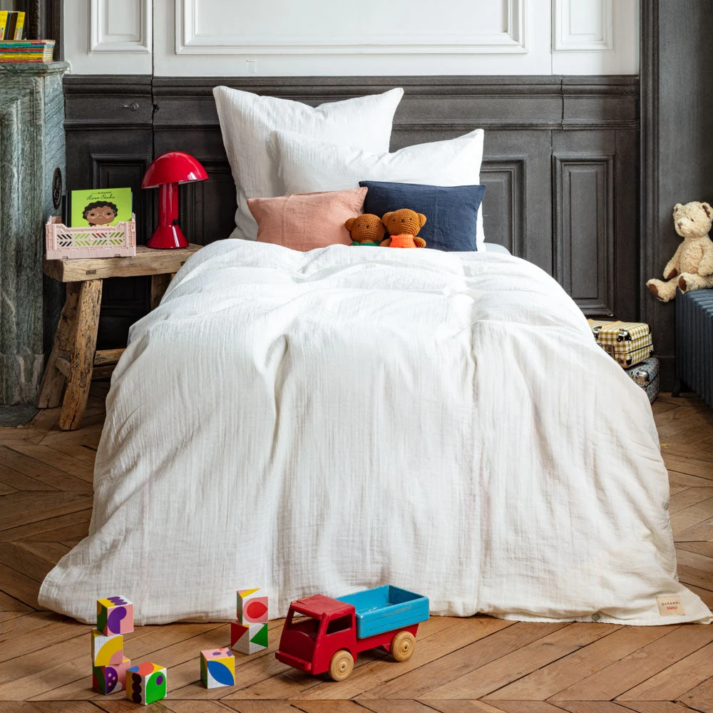 Caramel X Merci - Drap-housse En Gaze De Coton - Blanc De Meudon 3 Caramel X Merci - Drap-housse En Gaze De Coton - Blanc De Meudon – Image 3