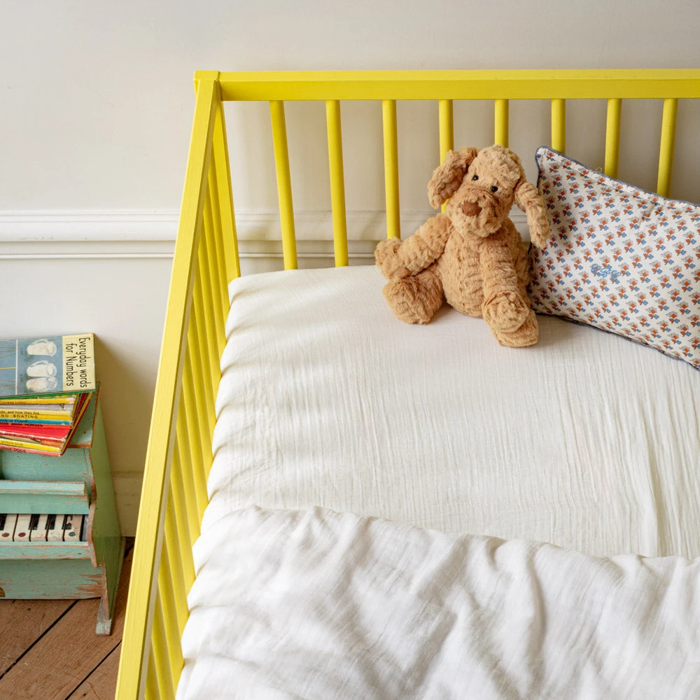 Caramel X Merci - Drap-housse En Gaze De Coton - Blanc De Meudon 2 Caramel X Merci - Drap-housse En Gaze De Coton - Blanc De Meudon – Image 2