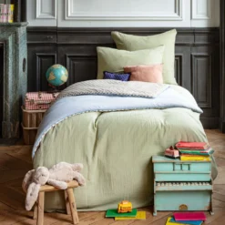 Caramel X Merci - Housse De Couette En Gaze De Coton - Vert 77 Rue De Varenne -Décoration D'intérieur caramel merci 0586 Modifier
