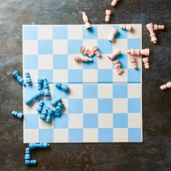 Jeu Échecs Bleu / Blanc Graphique
