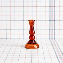 Bougeoir En Verre - Ambre