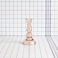 Bougeoir En Verre - Rose