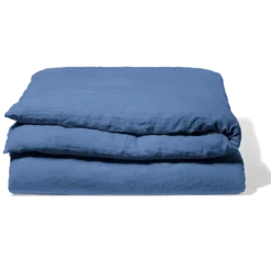 Housse De Couette En Lin Lavé - Bleu Paros -Décoration D'intérieur config housse bleu2