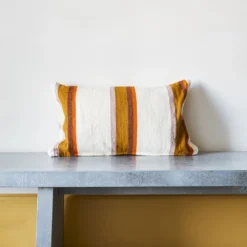 Coussin Rayé - Moutarde