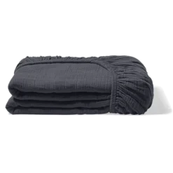 Drap-housse En Gaze De Coton - Gris Fusain -Décoration D'intérieur drap housse en gaze de coton gris fusain 28486694895811