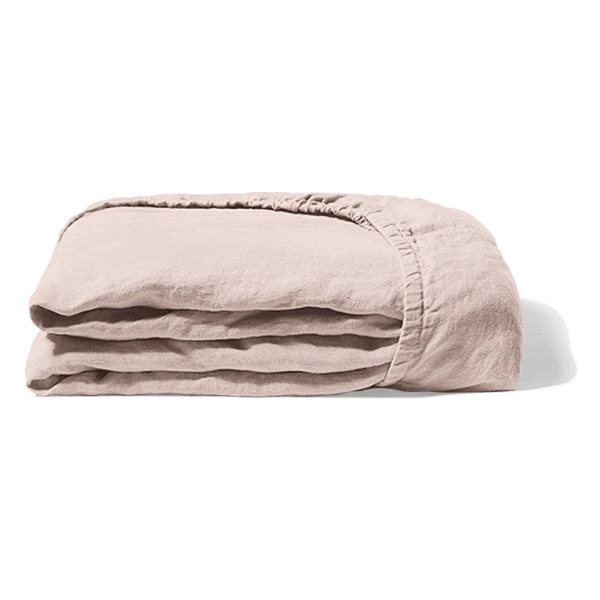 Drap-housse En Lin Lavé - Beige Rosé 6 Drap-housse En Lin Lavé - Beige Rosé – Image 6