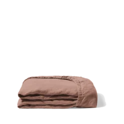 Drap-housse En Lin Lavé - Rose Argile -Décoration D'intérieur drap housse en lin lave rose argile 28164623827139