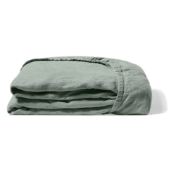 Drap-housse En Lin Lavé - Vert Céladon -Décoration D'intérieur drap housse en lin lave vert celadon 28486715834563