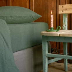 Drap-housse En Lin Lavé - Vert D'Anduze