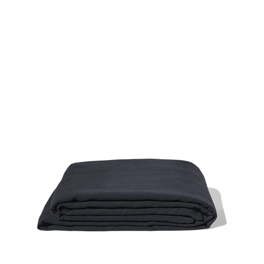 Drap Plat En Lin Lavé - Bleu Encre 1 Drap Plat En Lin Lavé - Bleu Encre