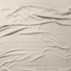 Drap Plat En Lin Lavé - Pierre -Décoration D'intérieur drap plat en lin lave pierre 28487367819459