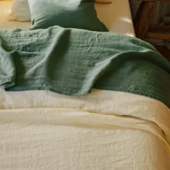 Drap Plat En Lin Lavé - Vert D'Anduze -Décoration D'intérieur drap plat vert anduze 0eb216c9 cc28 4c2a 80ab 711c15261b38