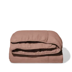 Édredon En 100% Lin Lavé - Rose Argile -Décoration D'intérieur edredon en 100 lin lave rose argile 28164636278979