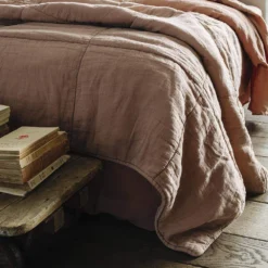 Édredon En 100% Lin Lavé - Rose Argile