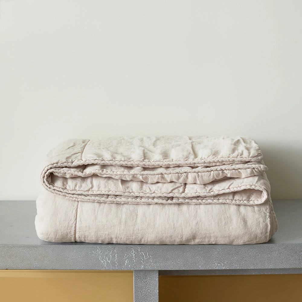 Édredon En 100% Lin Lavé - Beige Rosé 2 Édredon En 100% Lin Lavé - Beige Rosé – Image 2