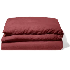 Housse De Couette En Lin Lavé - Rouge Pompei 15 Housse De Couette En Lin Lavé - Rouge Pompei -Décoration D'intérieur housse