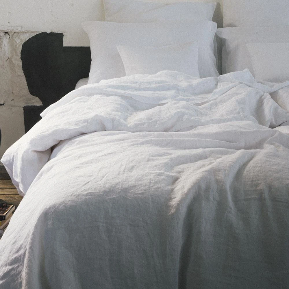 Housse De Couette En Lin Lavé - Blanc Optique 1 Housse De Couette En Lin Lavé - Blanc Optique