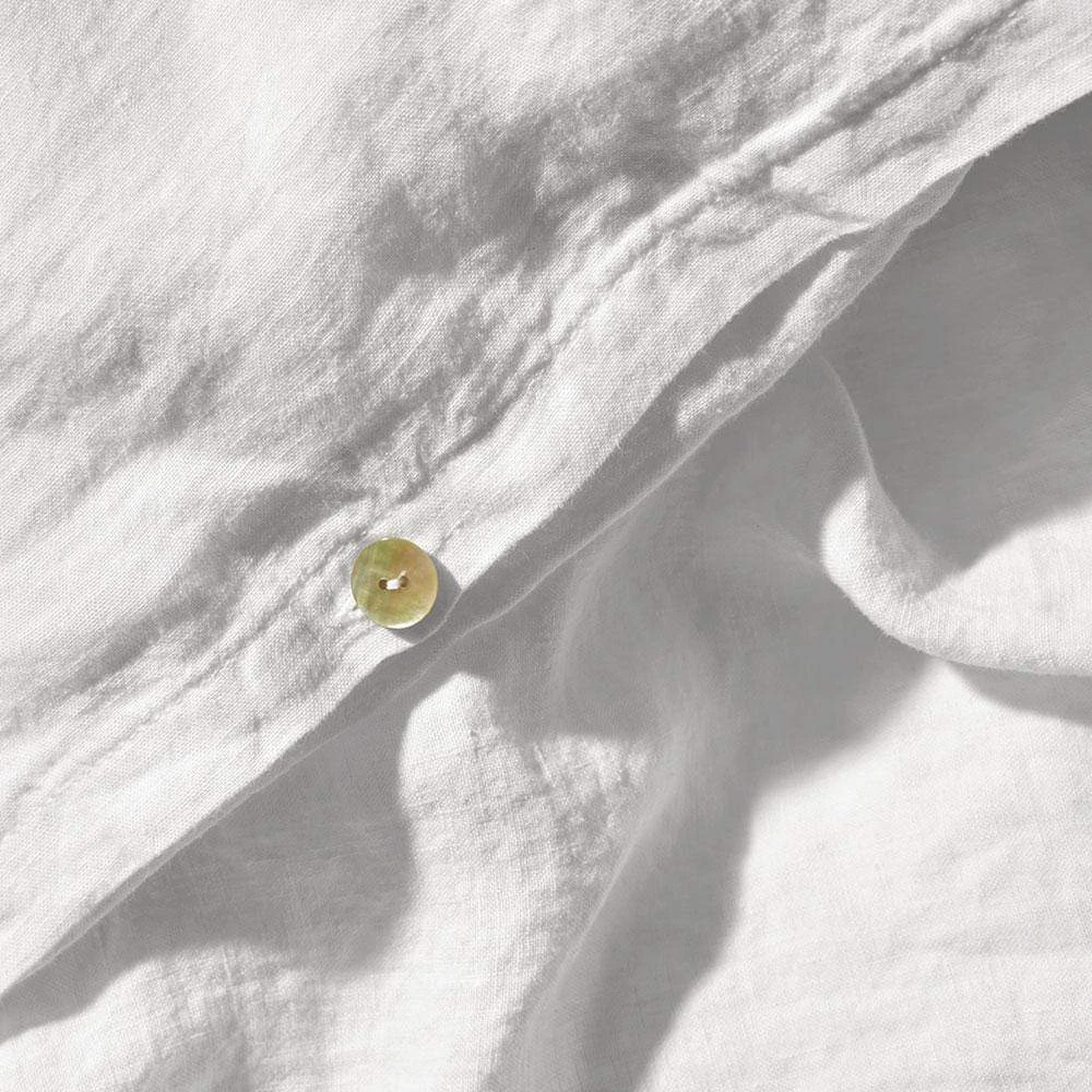 Housse De Couette En Lin Lavé - Blanc Optique 2 Housse De Couette En Lin Lavé - Blanc Optique – Image 2