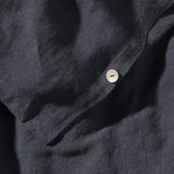 Housse De Couette En Lin Lavé - Bleu Encre -Décoration D'intérieur housse de couette en lin lave bleu encre 28389514281155