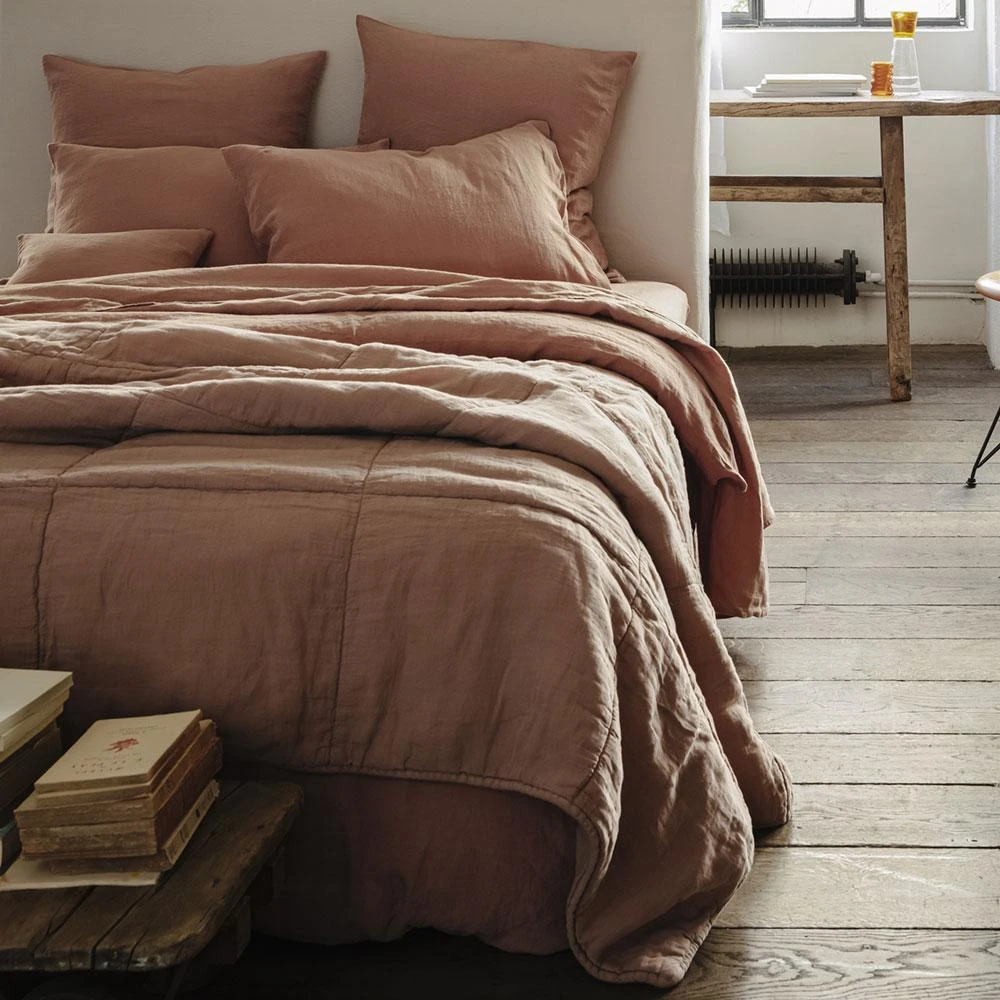 Housse De Couette En Lin Lavé - Rose Argile 2 Housse De Couette En Lin Lavé - Rose Argile – Image 2