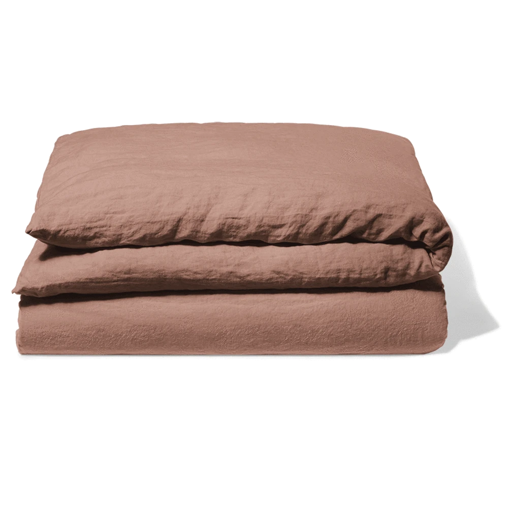 Housse De Couette En Lin Lavé - Rose Argile 6 Housse De Couette En Lin Lavé - Rose Argile – Image 6