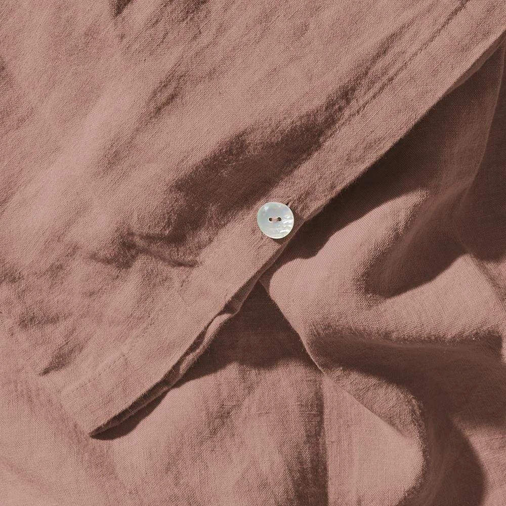 Housse De Couette En Lin Lavé - Rose Argile 4 Housse De Couette En Lin Lavé - Rose Argile – Image 4