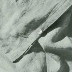 Housse De Couette En Lin Lavé - Vert Céladon -Décoration D'intérieur housse de couette en lin lave vert celadon 28389583913155