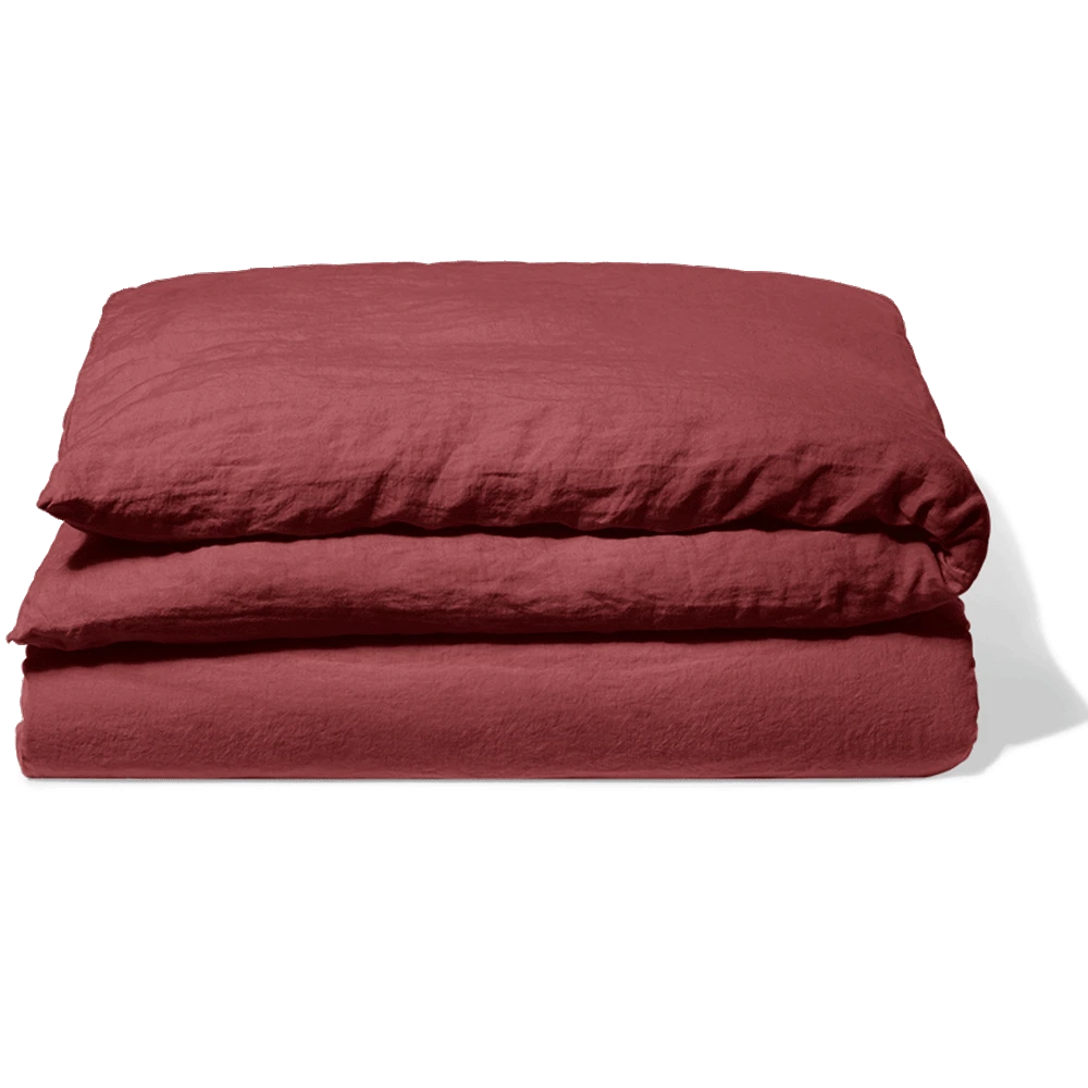 Housse De Couette En Lin Lavé - Rouge Pompei 8 Housse De Couette En Lin Lavé - Rouge Pompei – Image 8