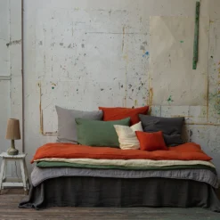 Taie D'oreiller En Lin Lavé - Vert D'Anduze 32 Taie D'oreiller En Lin Lavé - Vert D'Anduze -Décoration D'intérieur houssede couette rouge et taies selon les couelurs af200981 6480 4ced b102 2aaad31c8c5d